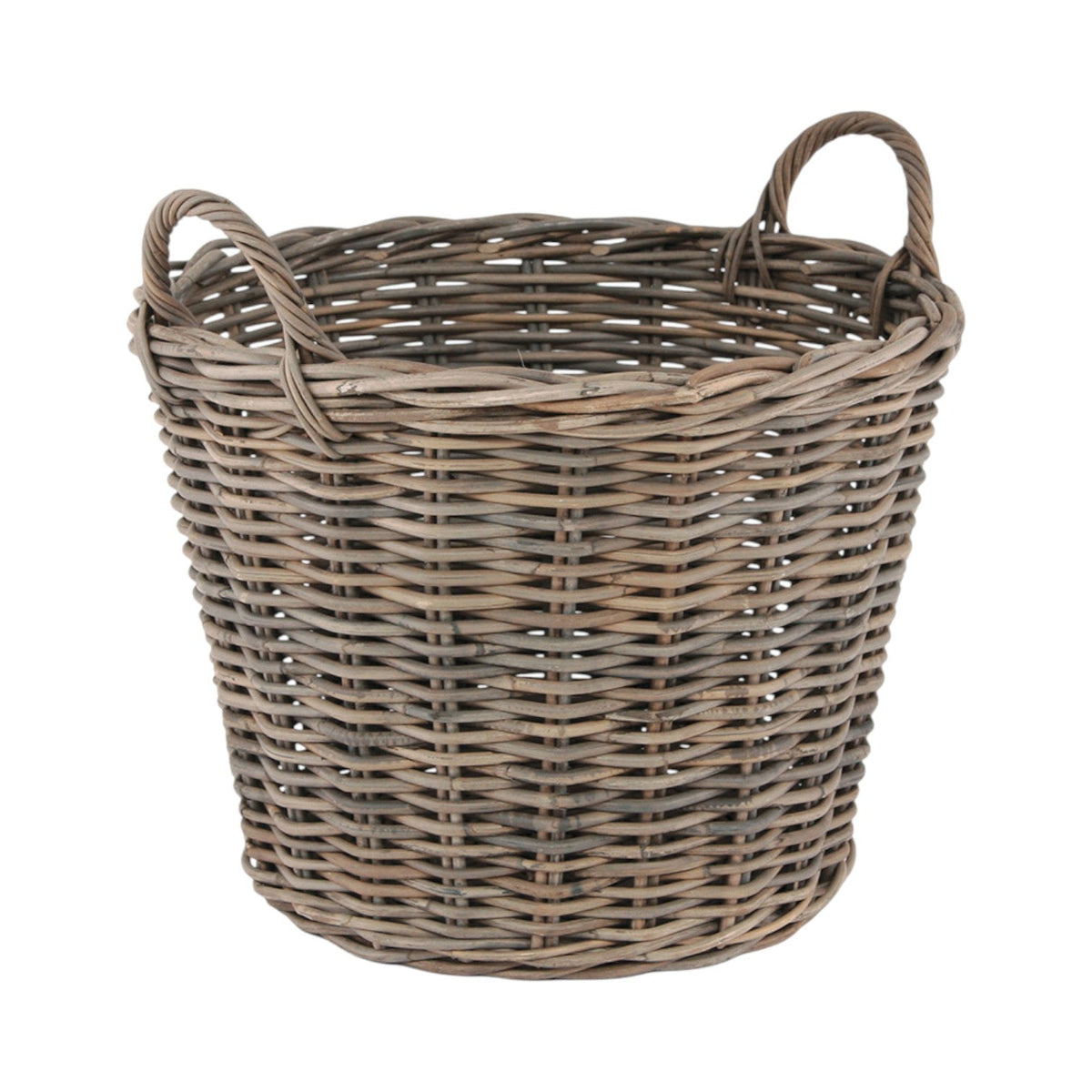 Grey Kubu Round Storage Basket