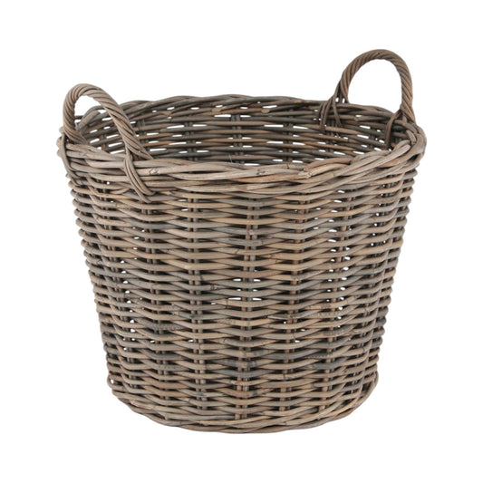 Grey Kubu Round Storage Basket