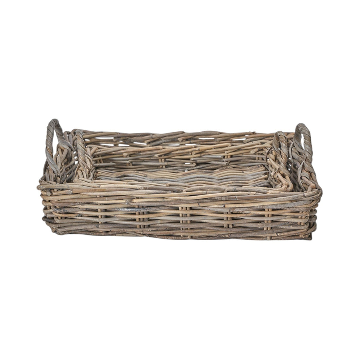 Set of 2 Grey Kubu Basket Trays