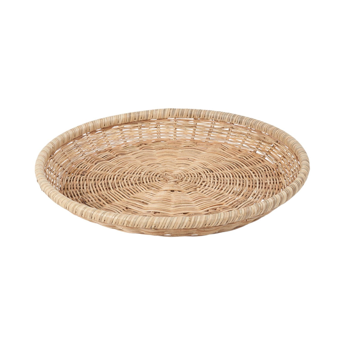 Natural Rattan Round Basket Tray