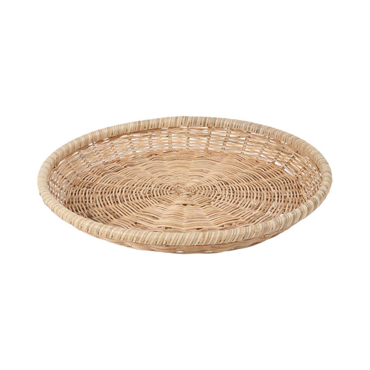 Natural Rattan Round Basket Tray