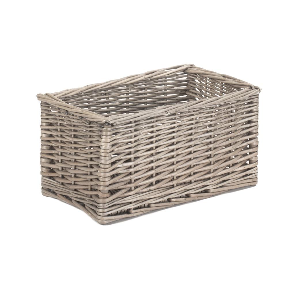 Antique Wash Unlined Wicker Storage Basket