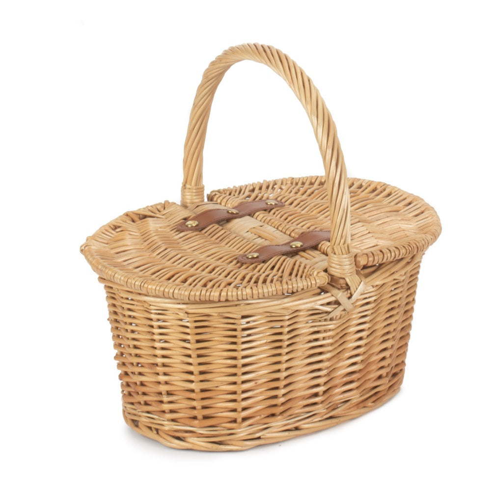 Children’s Lined Oval Lidded Picnic Basket