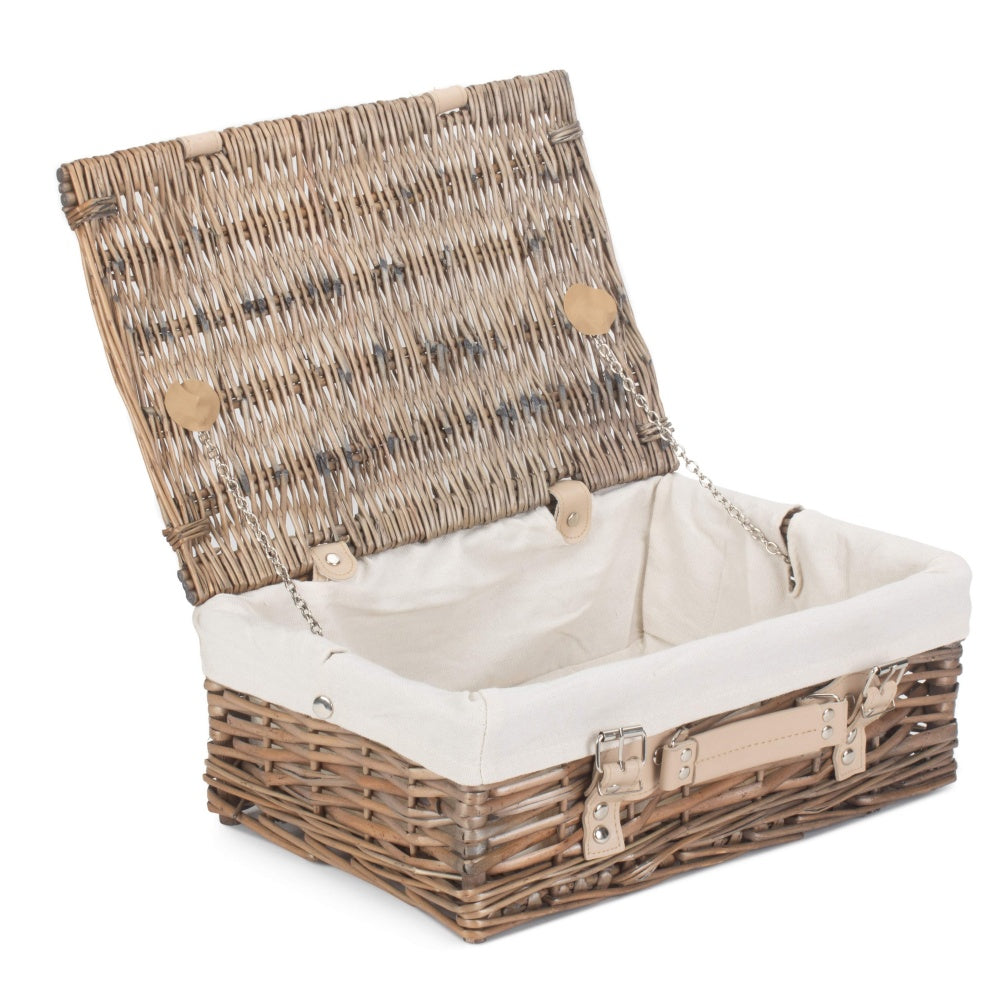 35cm Antique Wash Split Willow Wicker Basket