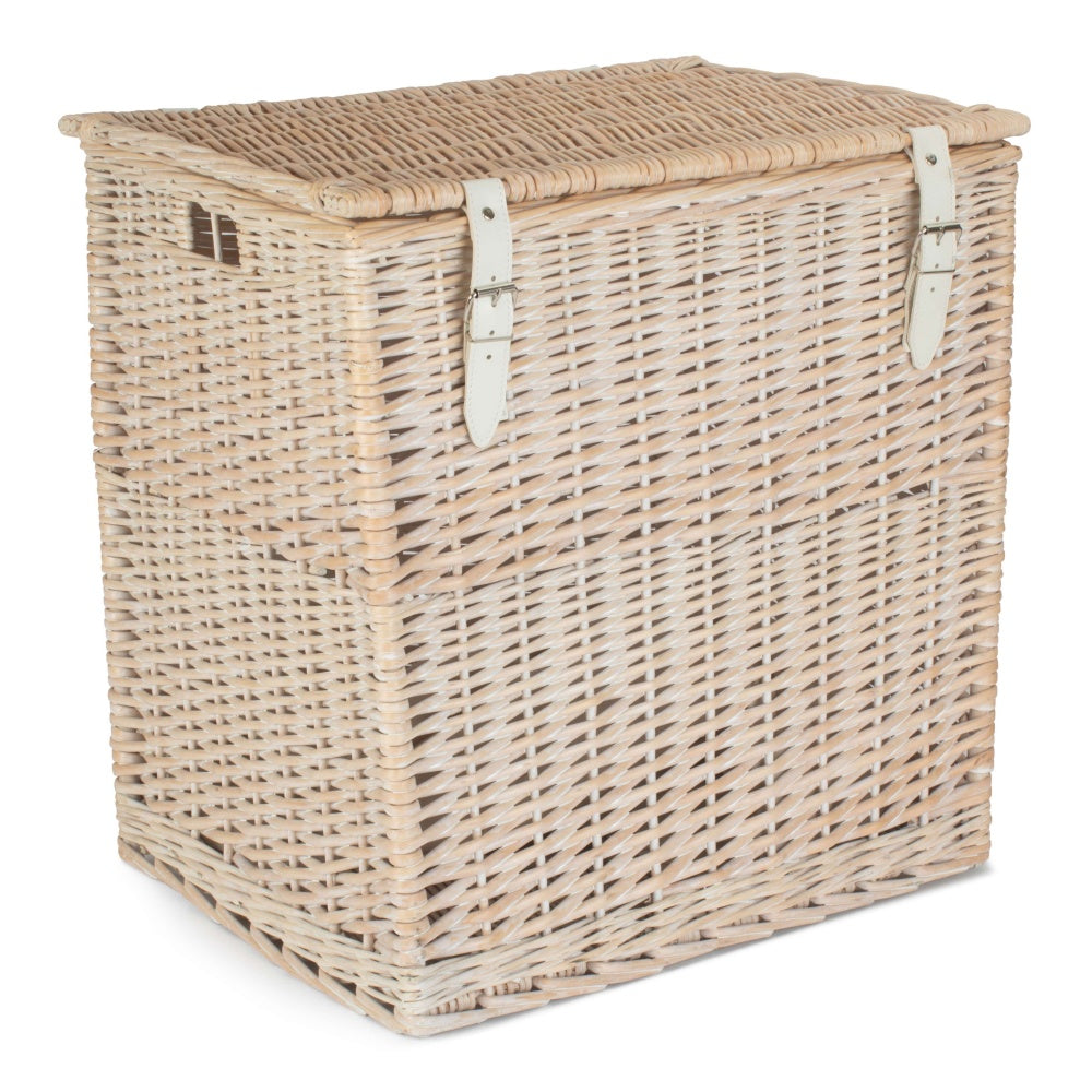 Whitewash Vintner Wicker Storage Basket