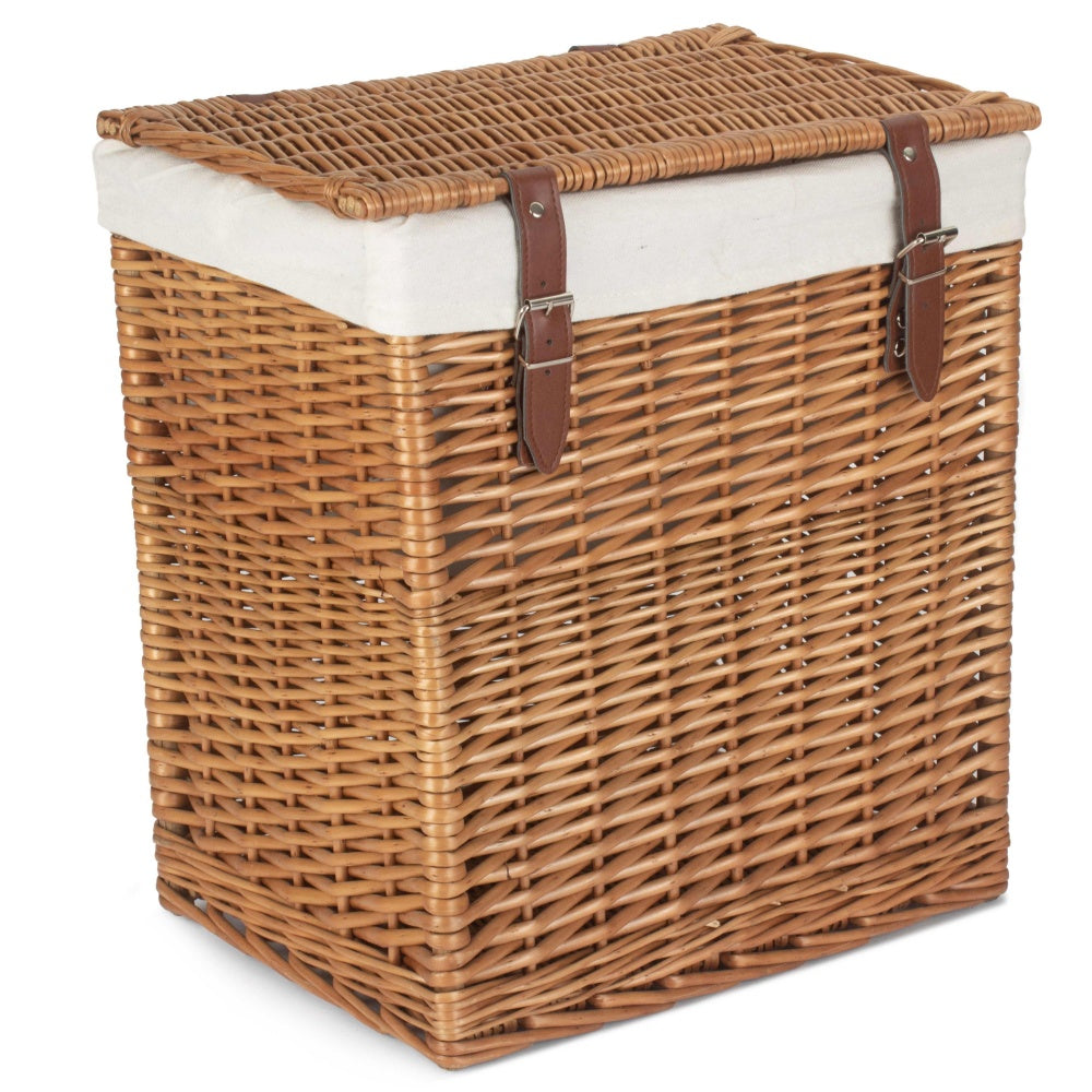 Boutique Double Steamed Wicker Laundry Basket With Lining