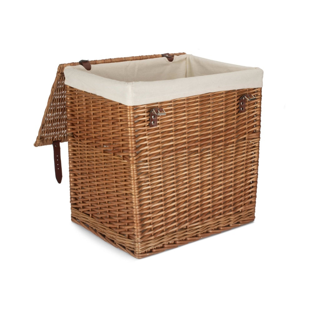 Boutique Double Steamed Wicker Laundry Basket With Lining