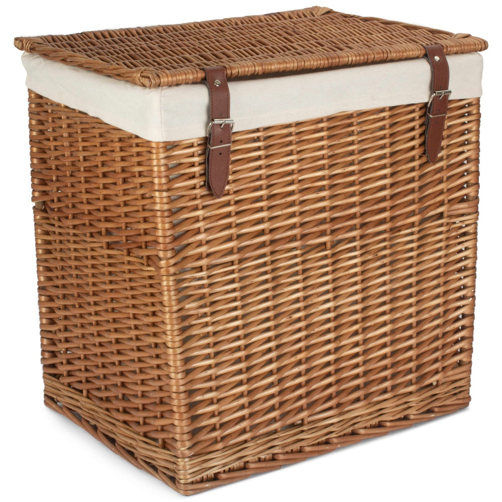 Boutique Double Steamed Wicker Laundry Basket With Lining