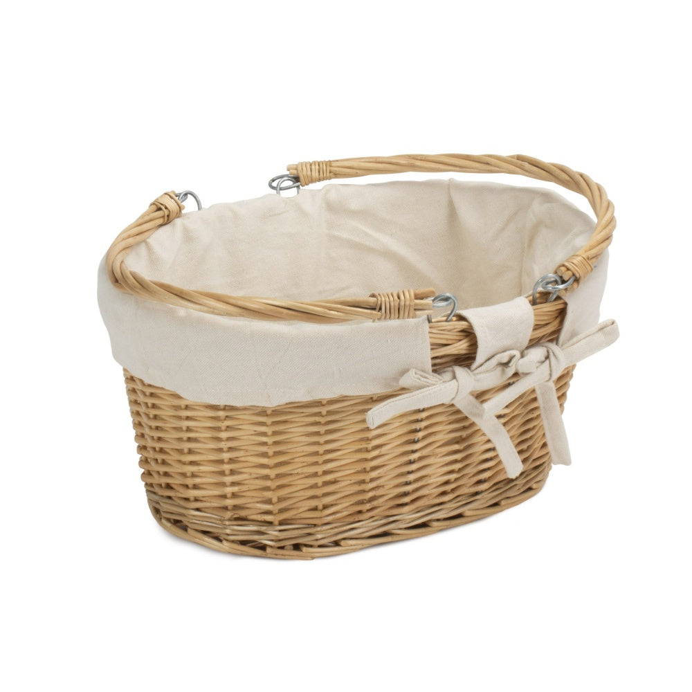 Buff Willow Medium Swing Handle Wicker Shopping Basket