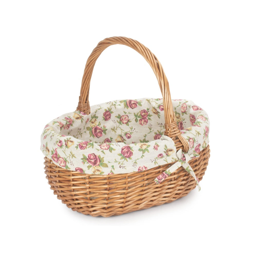 Small Deluxe Double Steamed Wicker Shopping Basket