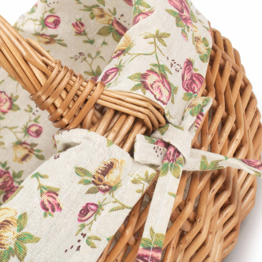 Small Deluxe Double Steamed Wicker Shopping Basket