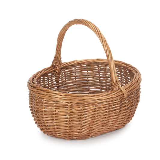 Small Deluxe Double Steamed Wicker Shopping Basket