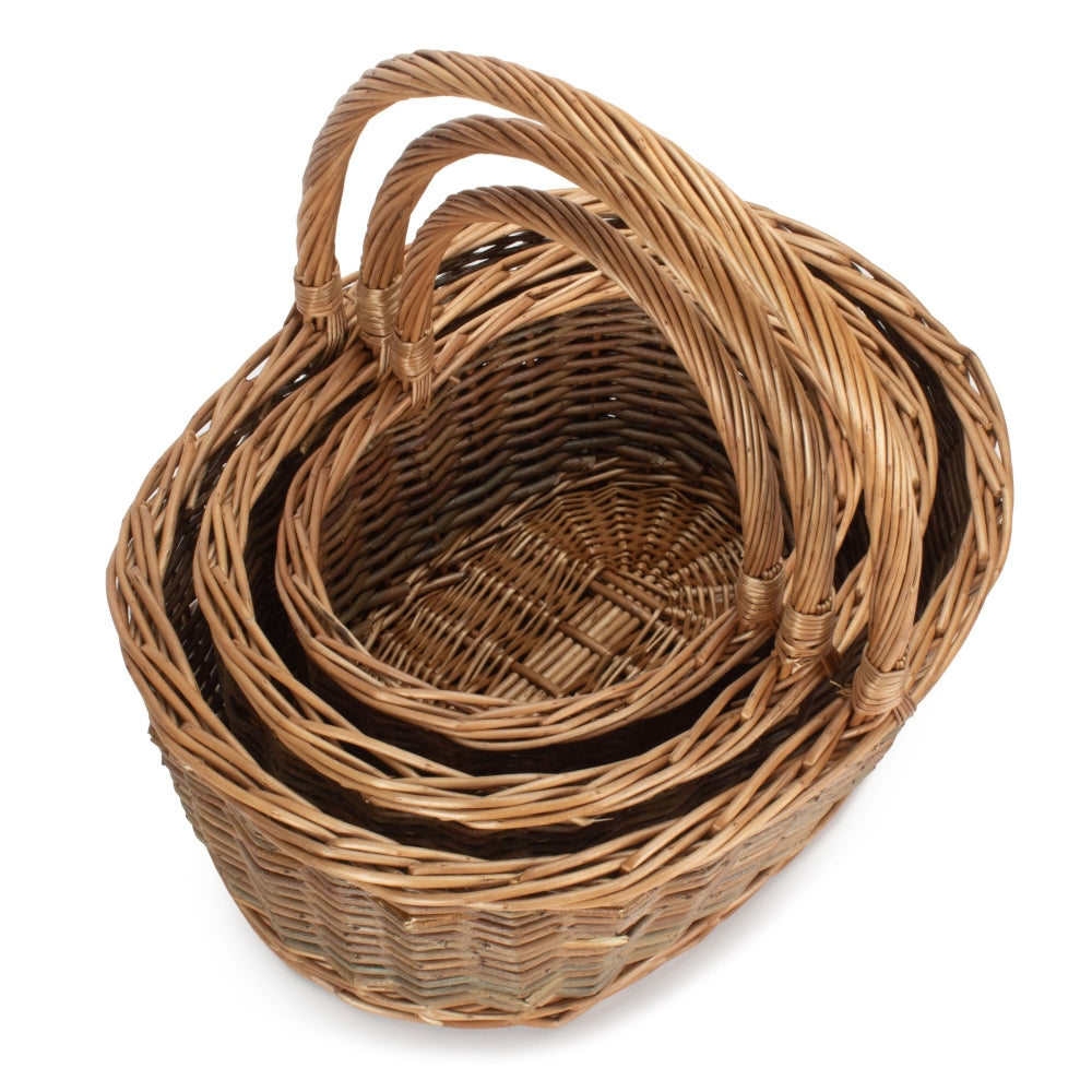 Oval Unpeeled Willow Shopping Basket
