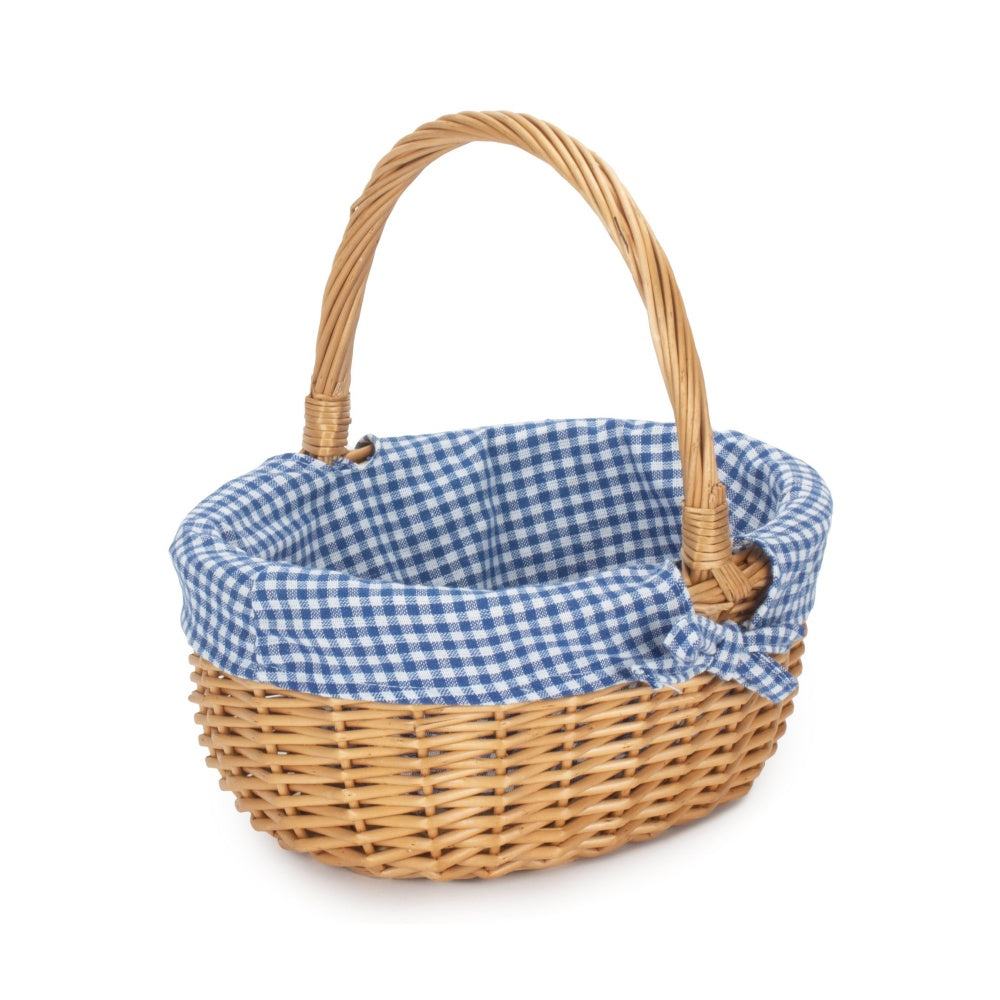 Full Buff Willow Children’s Oval Wicker Shopping Basket with Lining