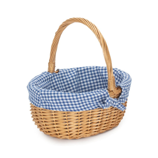 Full Buff Willow Children’s Oval Wicker Shopping Basket with Lining