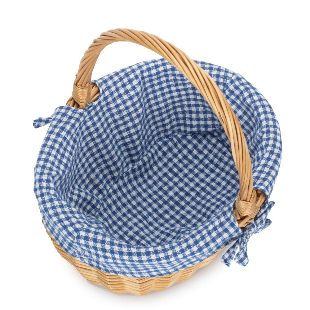Full Buff Willow Children’s Oval Wicker Shopping Basket with Lining