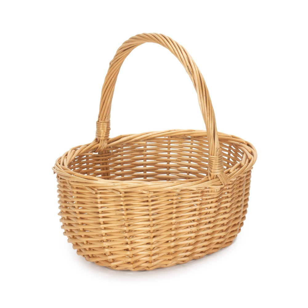 Full Buff Willow Children’s Oval Wicker Shopping Basket with Lining
