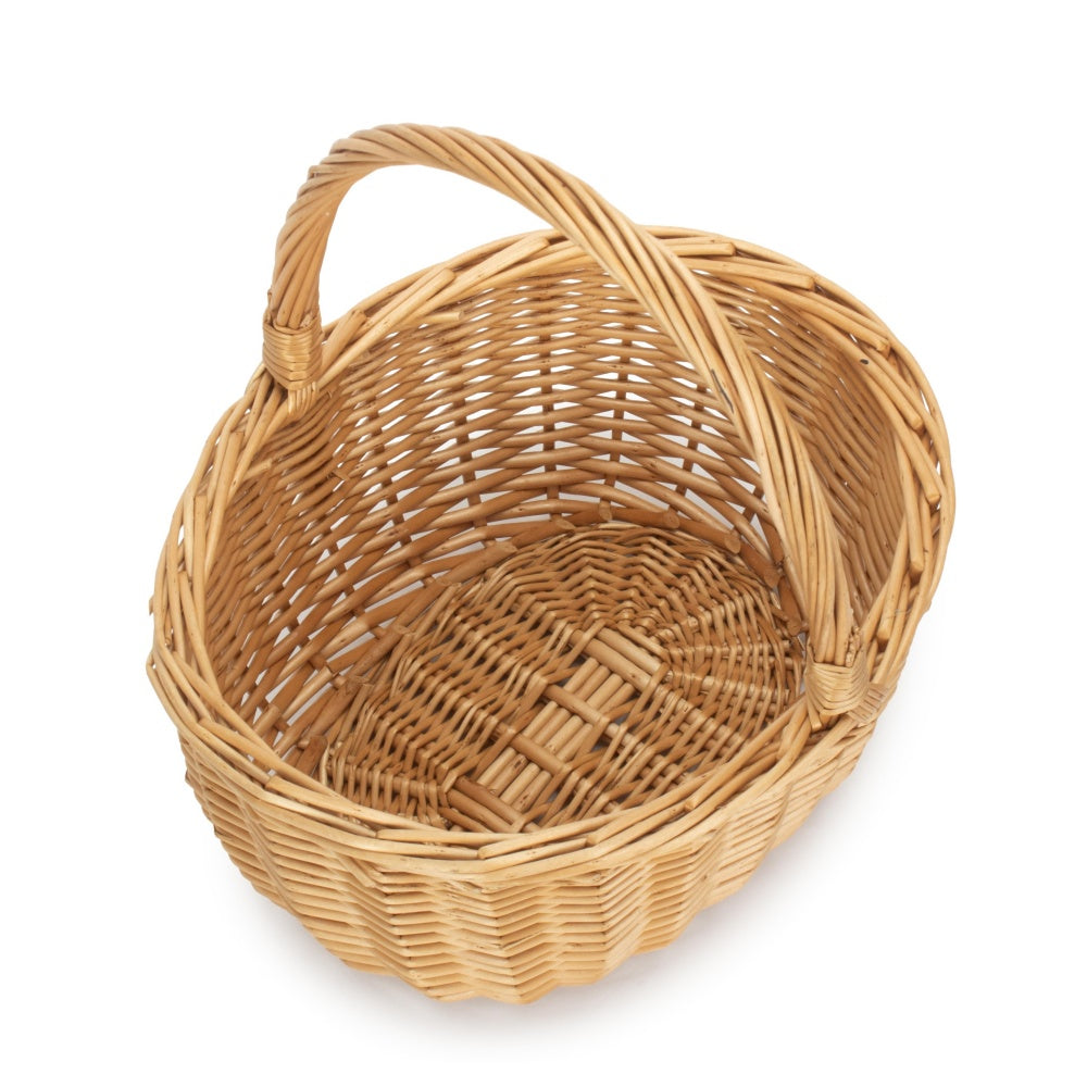 Full Buff Willow Children’s Oval Wicker Shopping Basket with Lining