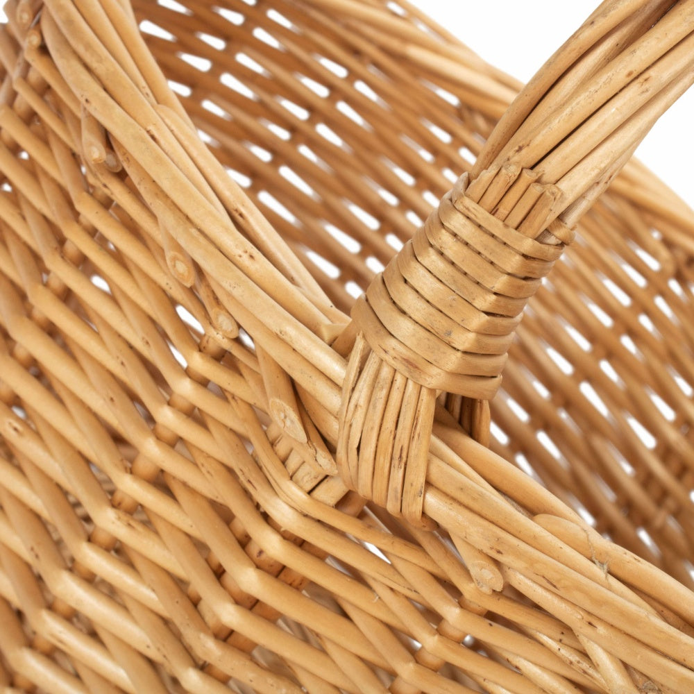 Full Buff Willow Children’s Oval Wicker Shopping Basket with Lining