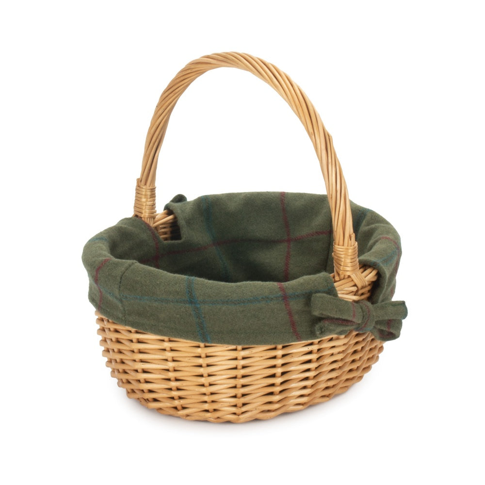 Full Buff Willow Children’s Oval Wicker Shopping Basket with Lining