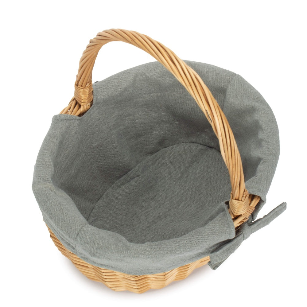 Full Buff Willow Children’s Oval Wicker Shopping Basket with Lining