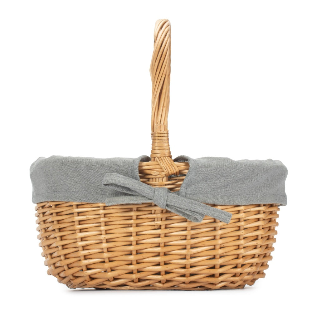 Full Buff Willow Children’s Oval Wicker Shopping Basket with Lining