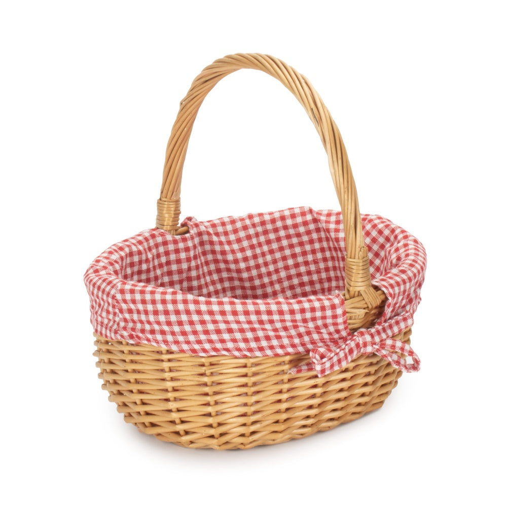 Full Buff Willow Children’s Oval Wicker Shopping Basket with Lining