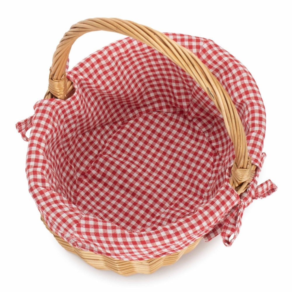 Full Buff Willow Children’s Oval Wicker Shopping Basket with Lining