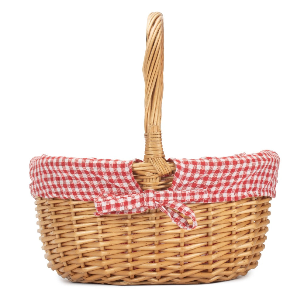 Full Buff Willow Children’s Oval Wicker Shopping Basket with Lining
