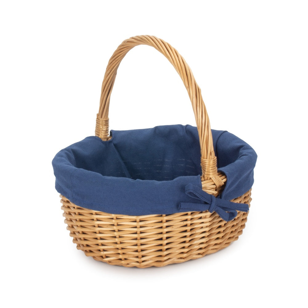 Full Buff Willow Children’s Oval Wicker Shopping Basket with Lining