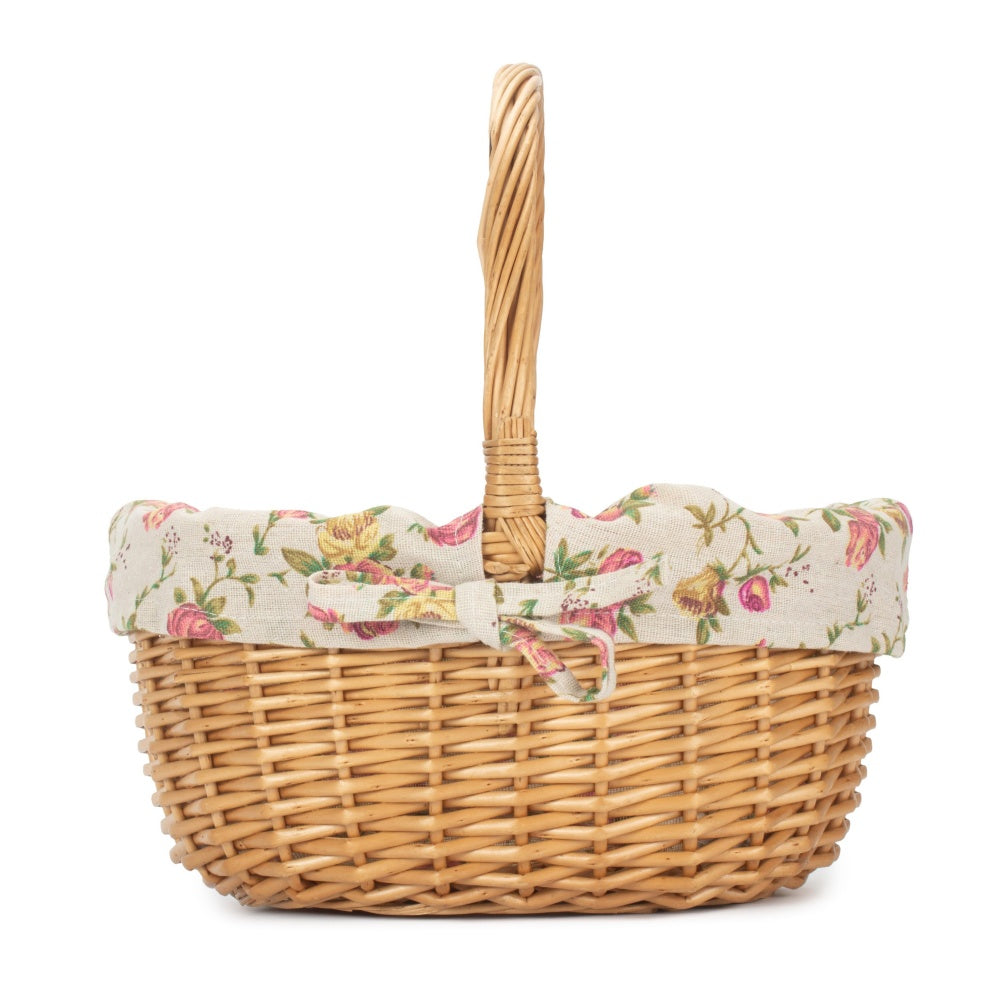 Full Buff Willow Children’s Oval Wicker Shopping Basket with Lining