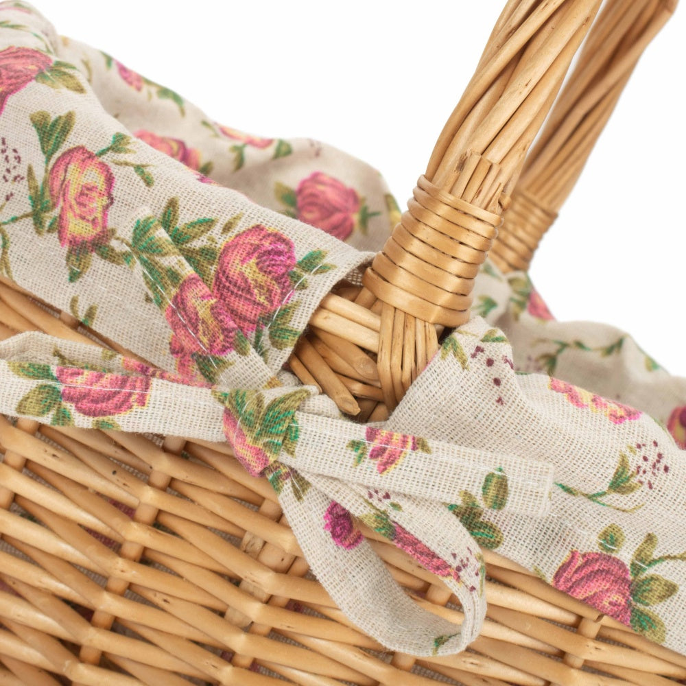 Full Buff Willow Children’s Oval Wicker Shopping Basket with Lining