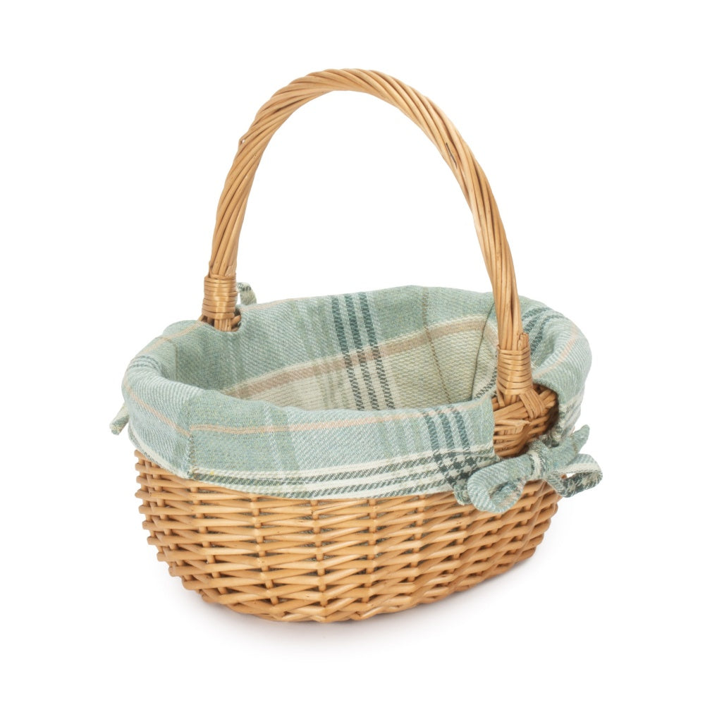 Full Buff Willow Children’s Oval Wicker Shopping Basket with Lining