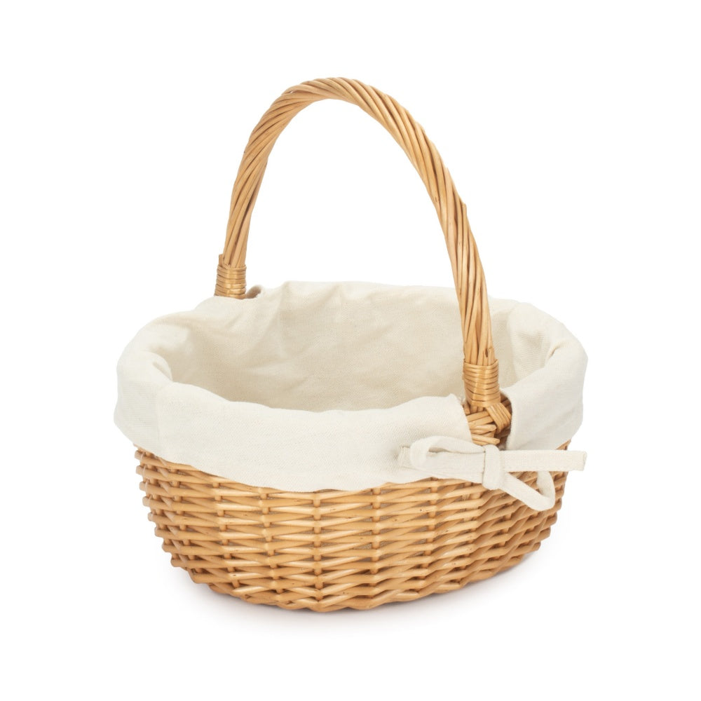 Full Buff Willow Children’s Oval Wicker Shopping Basket with Lining