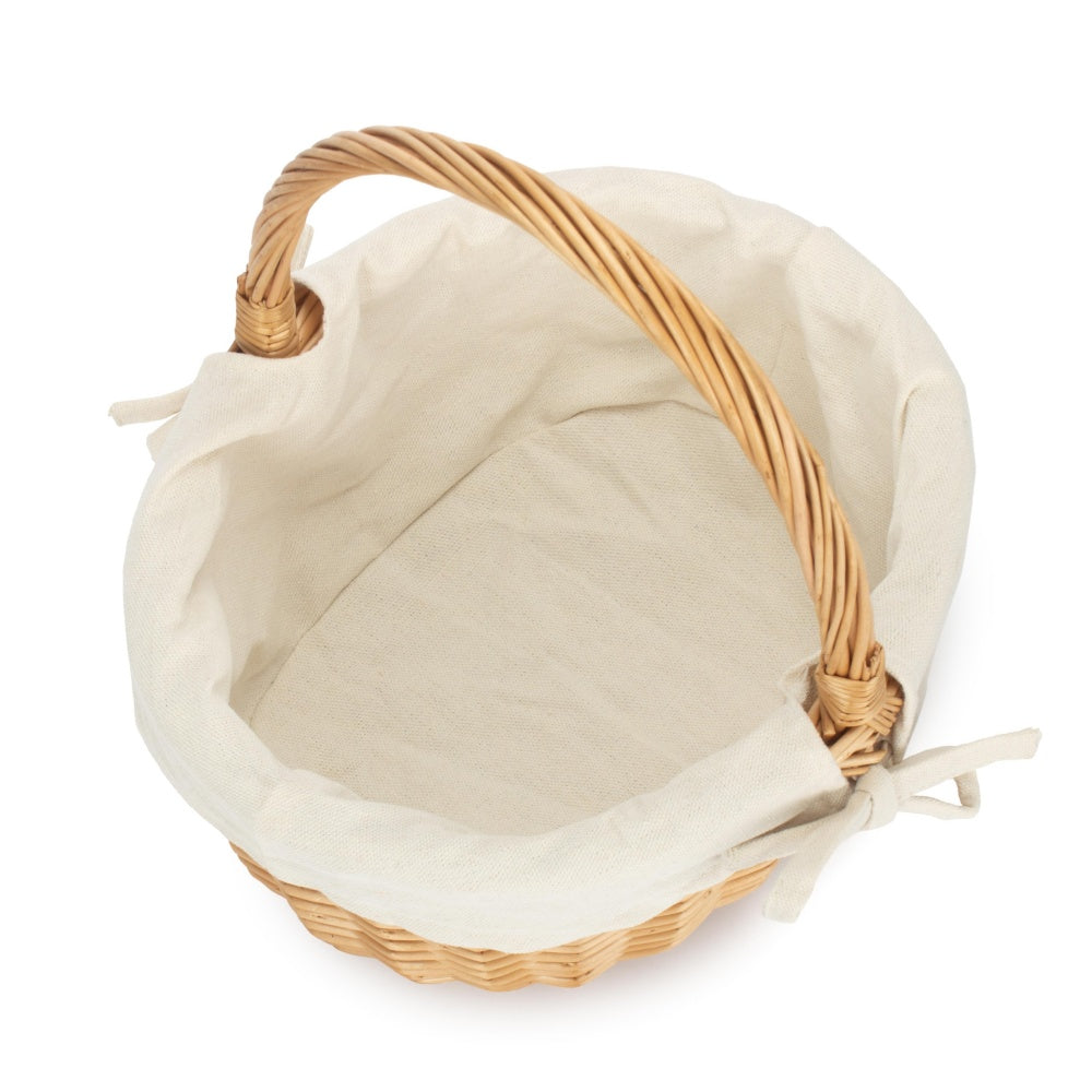 Full Buff Willow Children’s Oval Wicker Shopping Basket with Lining