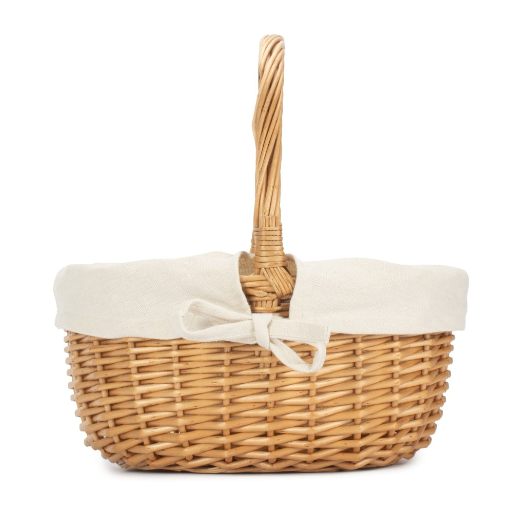Full Buff Willow Children’s Oval Wicker Shopping Basket with Lining