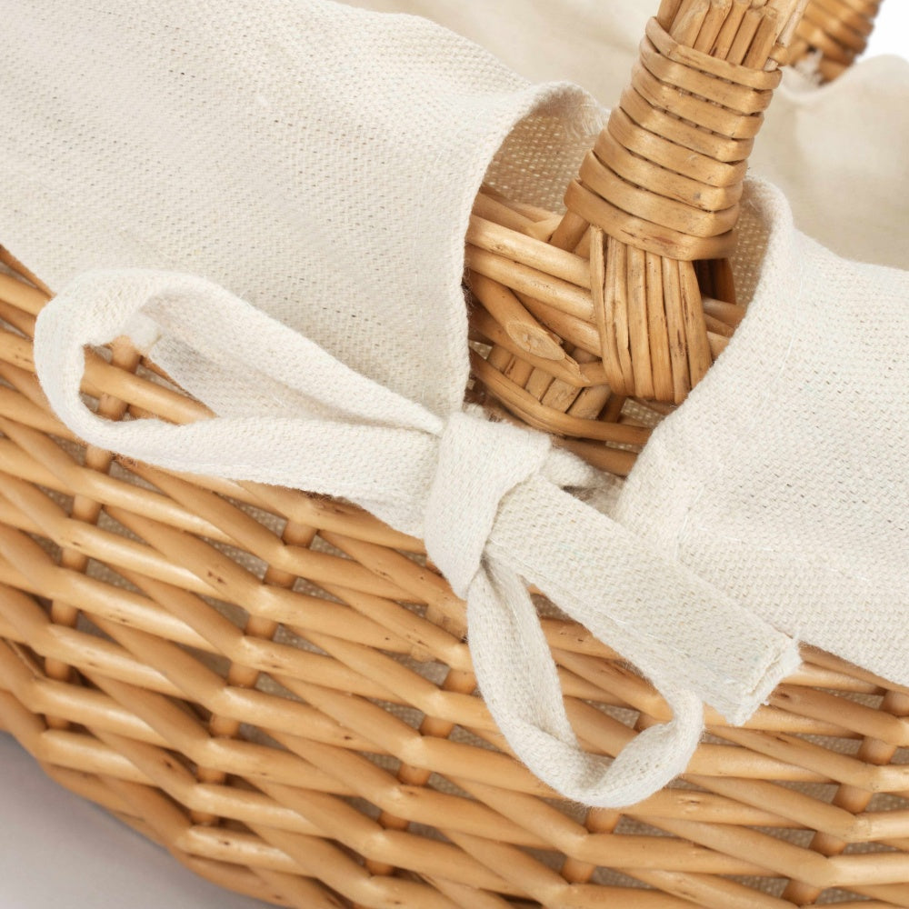 Full Buff Willow Children’s Oval Wicker Shopping Basket with Lining