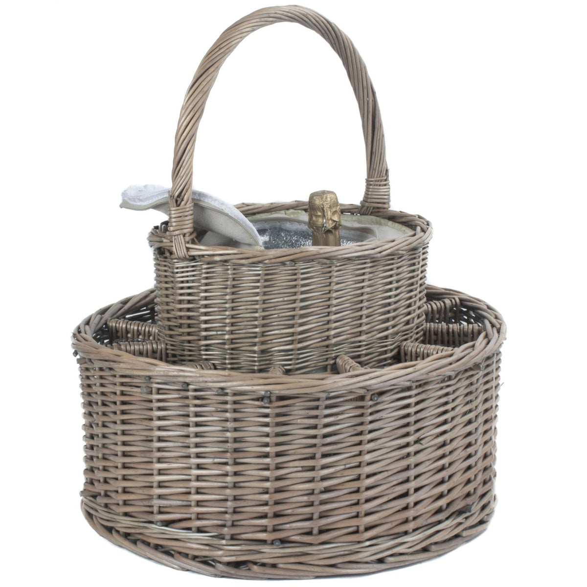 Chilled Wicker Drinks Basket with Glasses