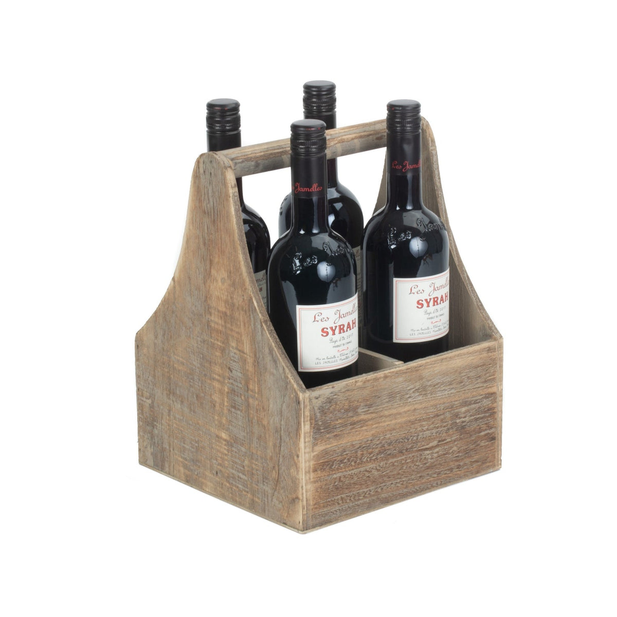 Oak Effect Wooden Bottle Carrier