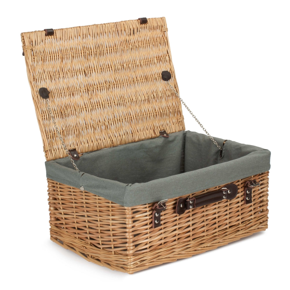 51cm Buff Willow Wicker Picnic Basket