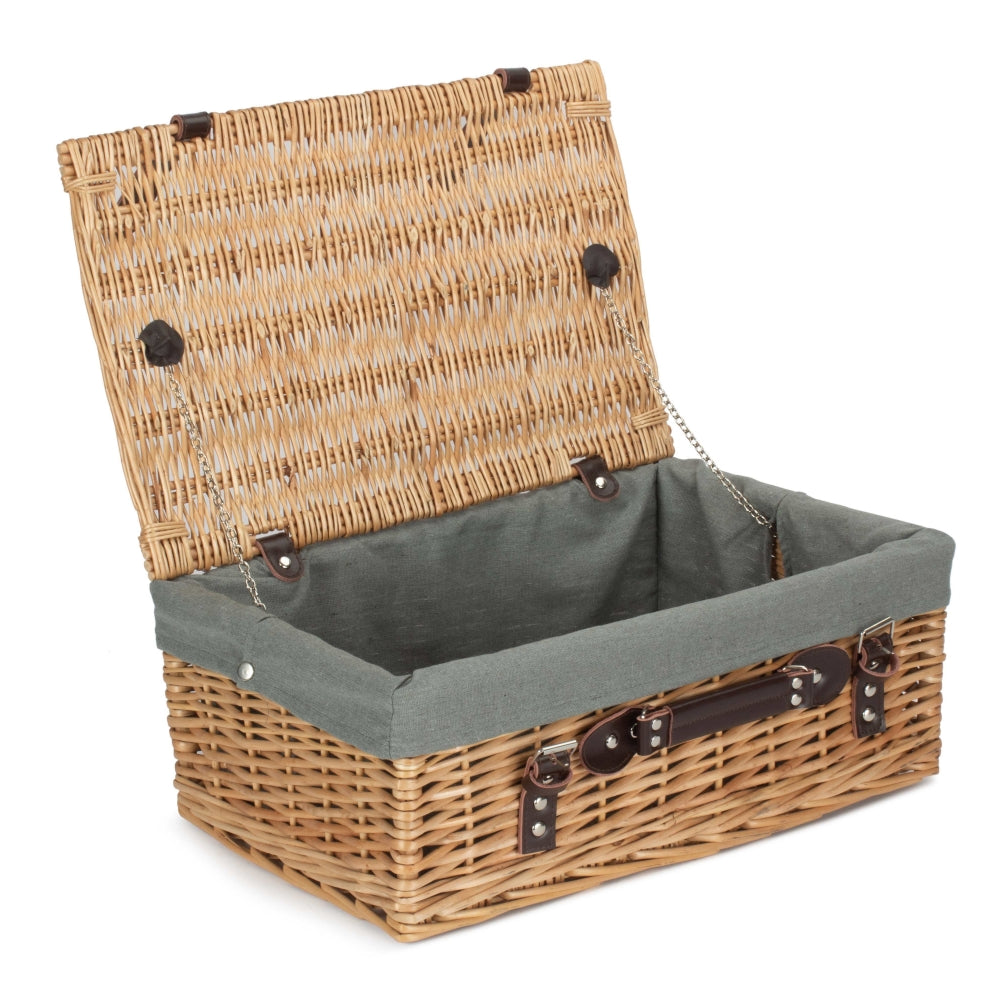 46cm Buff Willow Wicker Picnic Basket