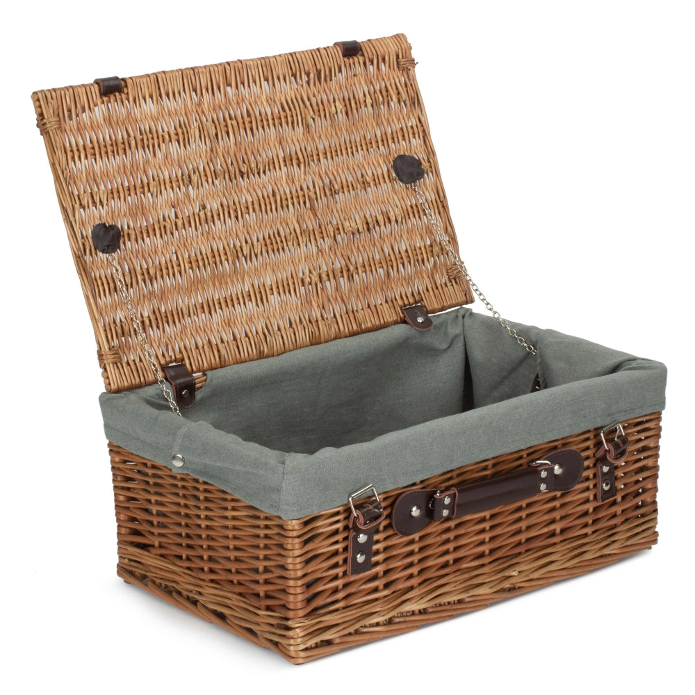 46cm Double Steamed Willow Wicker Picnic Basket