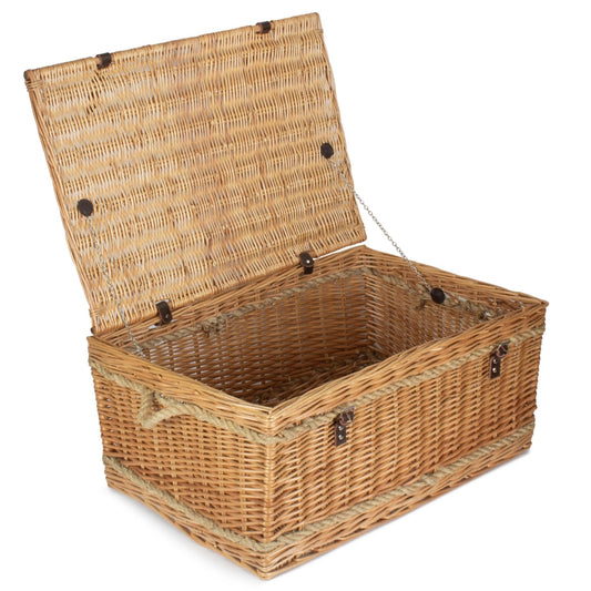 72cm Rope Handled Trunk Wicker Picnic Basket