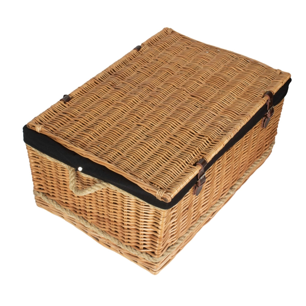 72cm Rope Handled Trunk Wicker Picnic Basket