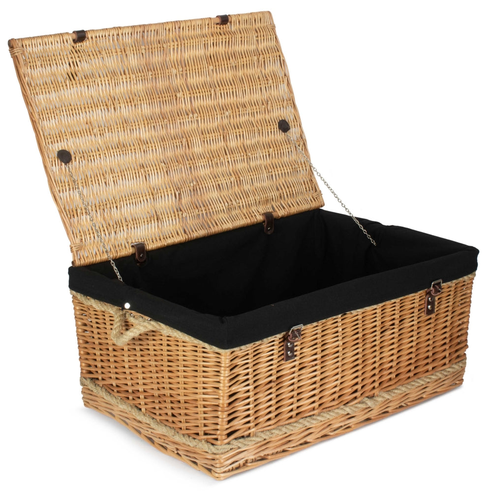 72cm Rope Handled Trunk Wicker Picnic Basket