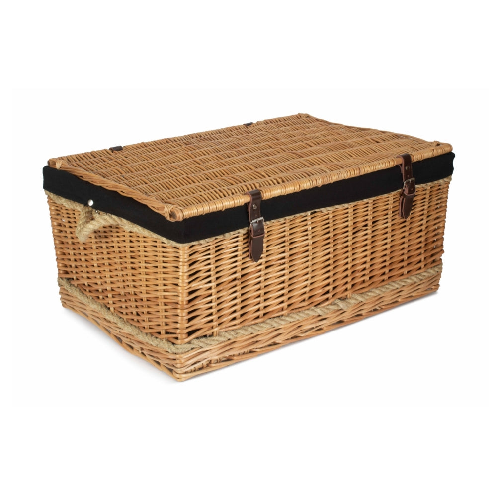72cm Rope Handled Trunk Wicker Picnic Basket
