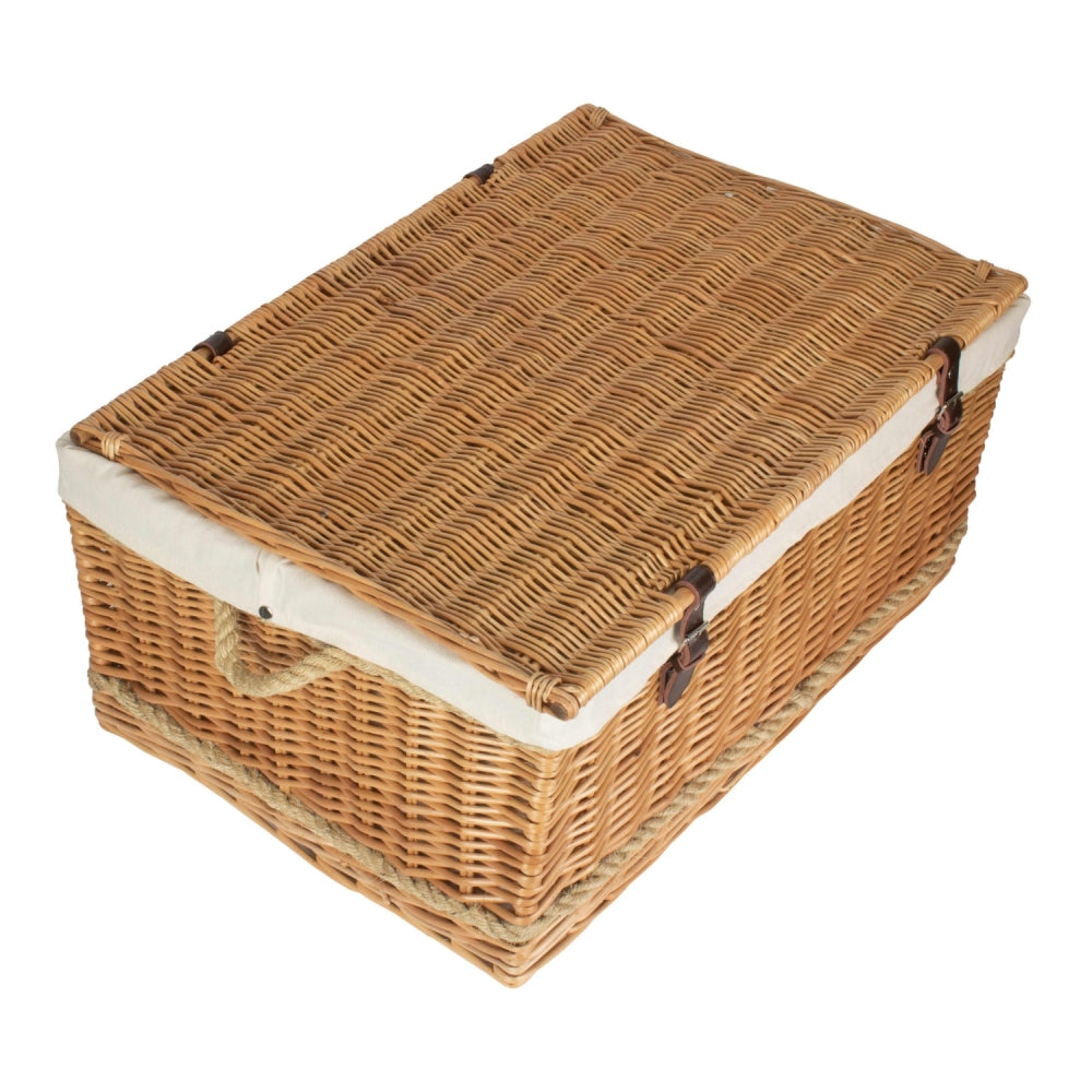 72cm Rope Handled Trunk Wicker Picnic Basket
