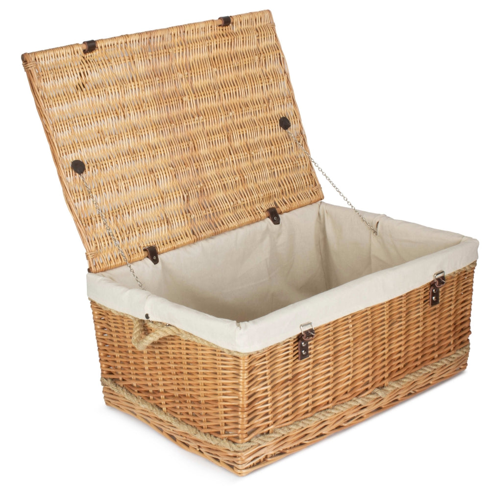 72cm Rope Handled Trunk Wicker Picnic Basket
