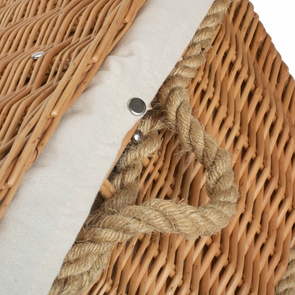 72cm Rope Handled Trunk Wicker Picnic Basket