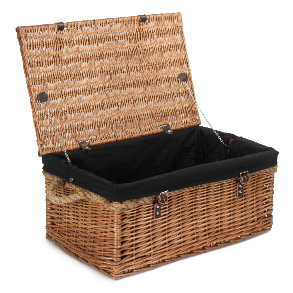 61cm Double Steamed Rope Handled Trunk with White Lining